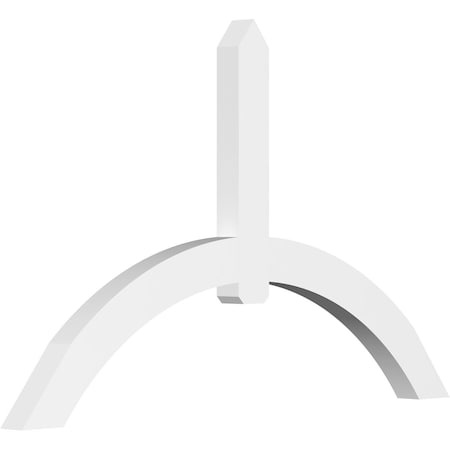 Ekena Millwork Archdale Architectural Grade PVC Gable Bracket, 84"W x 52 1/2"H x 4"D x 6"F, 15/12 Pitch GBP084X53X0406ARC00